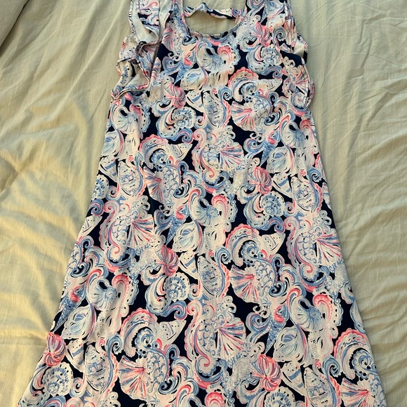 Lilly Pulitzer Dani Ruffled Abstract Shift Dress (1) - Picture 4 of 9